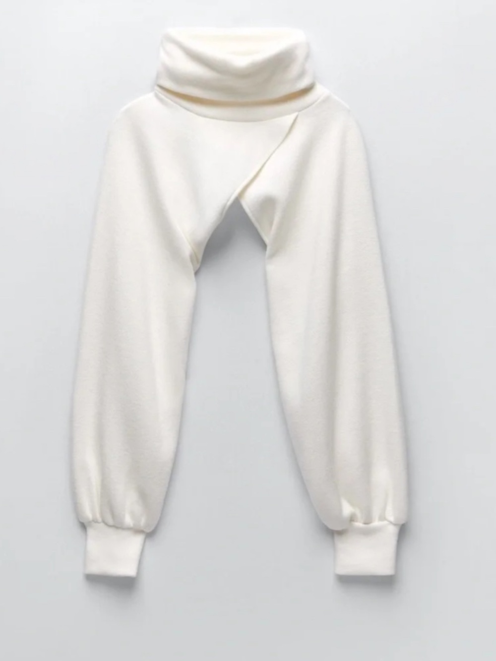 ZARA White Arm Warmers with Turtleneck NEW Spring Comfy